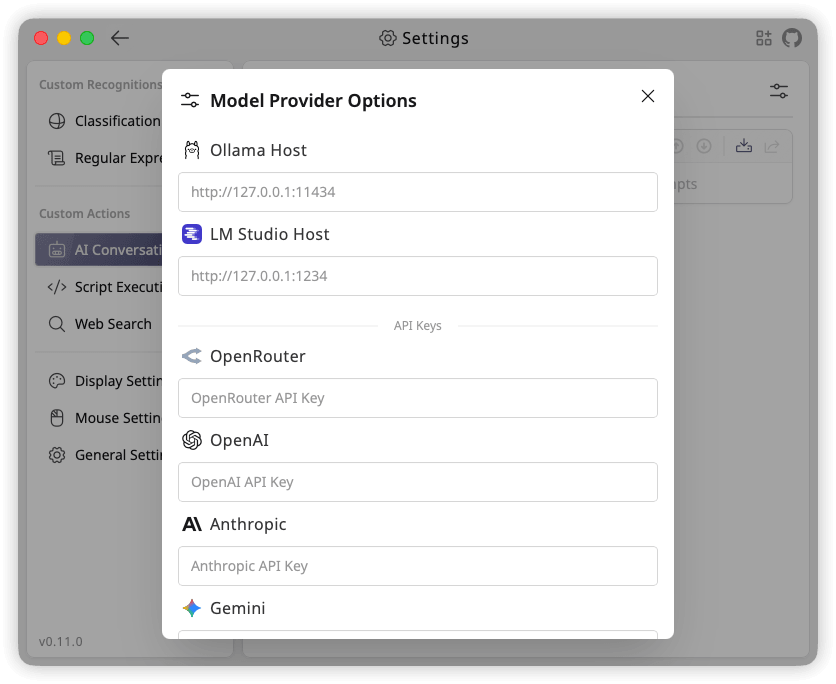 TextGO model provider options