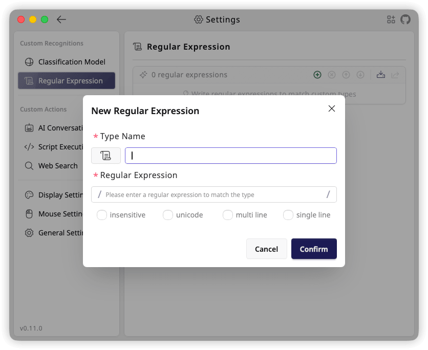 TextGO regular expression editor